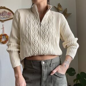 cotton quarter zip sweater